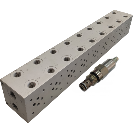 BLOK Płyta zaworowa NG6 Cetop 9 Sekcji z zaworem